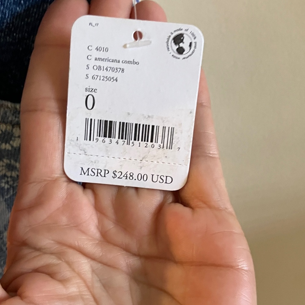 Free People Blue Patchwork Denim Overalls with Americana Panels - Picture 7 of 14